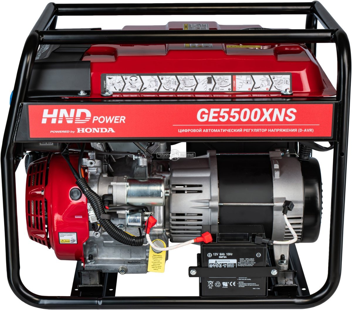 Бензиновый генератор HND GE5500XNS (PRC, Honda GX390, 5.0/5.5 кВт, электростратер, 25 л, 72 кг)