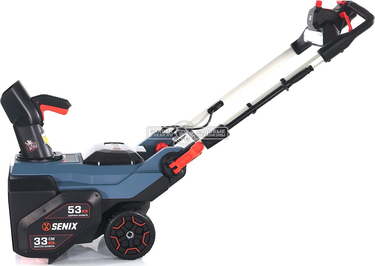 Снегоуборщик аккумуляторный Senix STX6-H-EU с АКБ 6 А/ч и ЗУ (PRC, Li-ion BL 60В, 3500 Вт, ширина 53 см, LED фара, подогрев рукоятки, 15 кг)