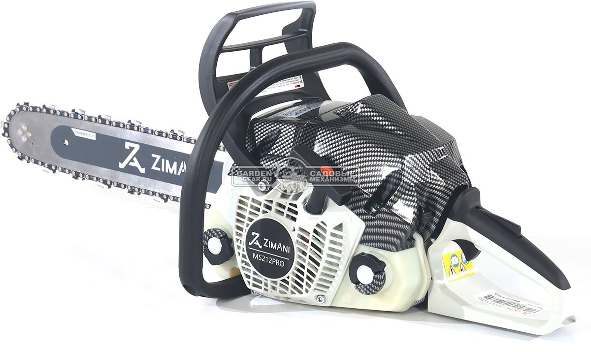 Бензопила ZimAni MS 212 Pro 16" (PRC, 38.6 куб.см., 1.8 кВт/2.4 л.с., 3/8", 1.3 мм, 55E, корпус Carbon Fiber, Walbro Carburetor, 4.6 кг)