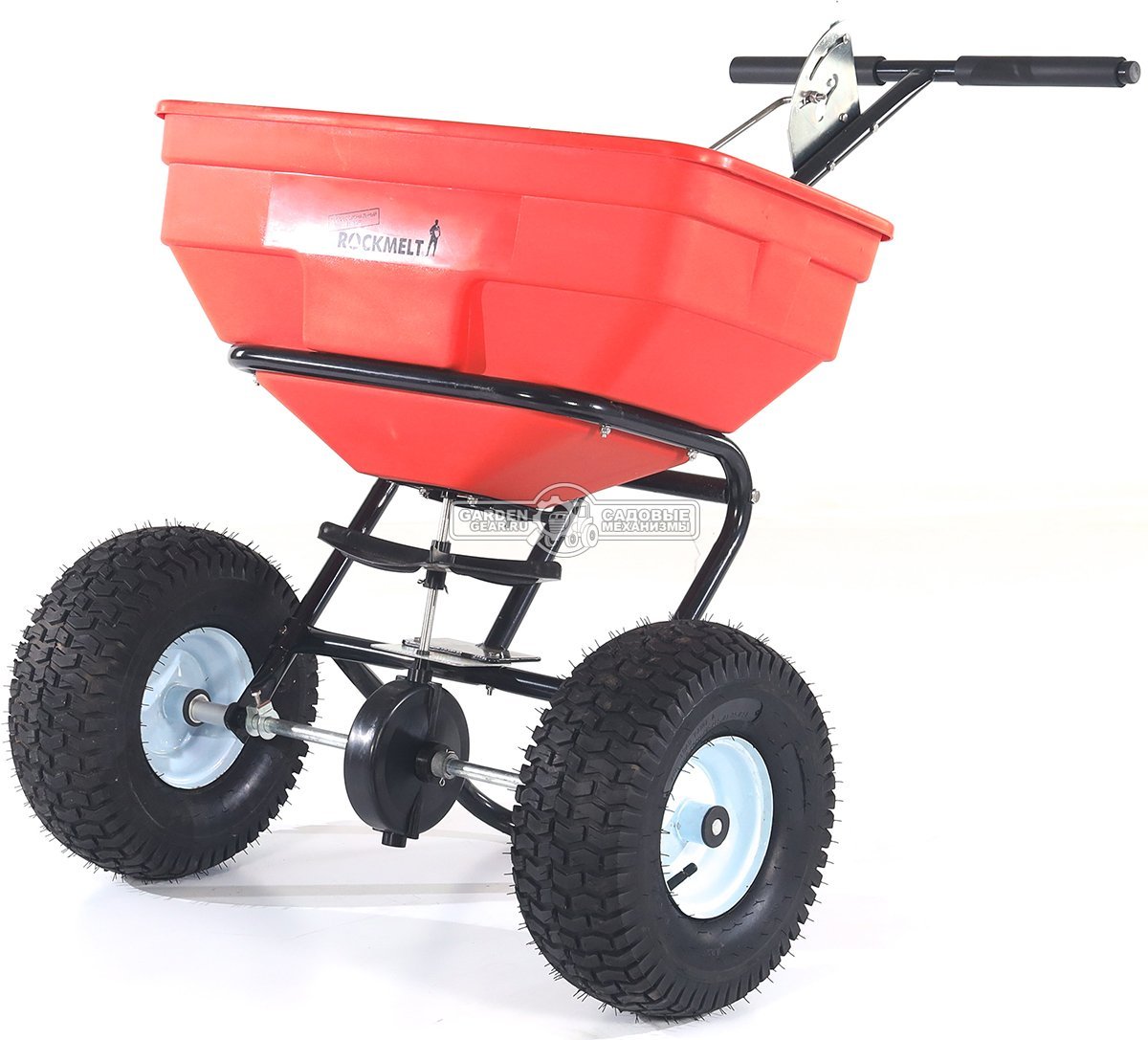 Тележка - разбрасыватель для удобрений, песка и реагентов RockMelt TC2036 оранжевая (PRC, 35 л / 35 кг, пневмоколеса 15"x6.00-6, вес 13.7 кг)