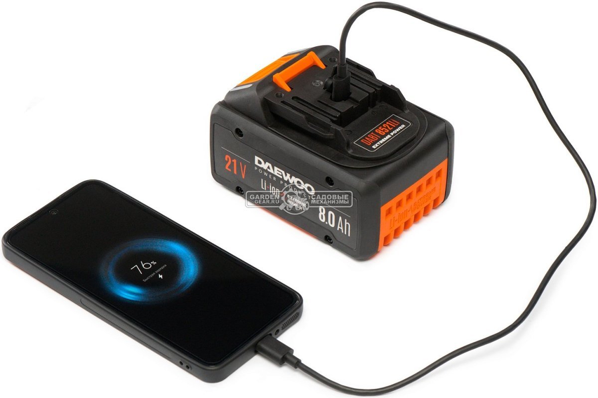 Аккумулятор Daewoo DABT 8521Li (PRC, Li-Ion, 21В, 8.0 А/ч, 1 кг, элементы 21700)