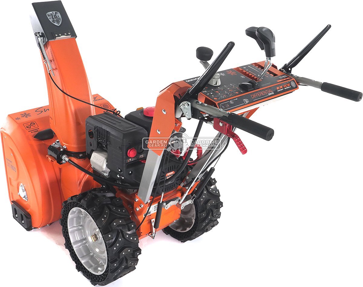 Снегоуборщик Daewoo DAST 9070 (PRC, 67 см., Daewoo, 298 куб.см., эл/стартер 220В, фара, скорости 5/2, колеса EX-ICE, подогрев рукояток, 112 кг.)