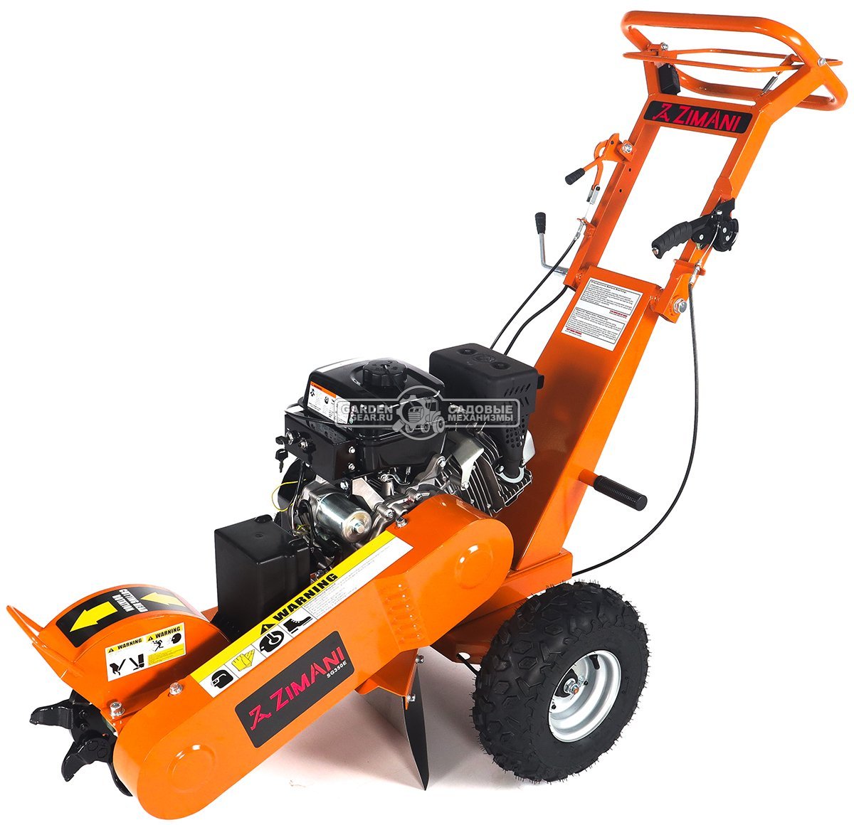 Измельчитель пней ZimAni SG350E PRO с эл/стартером (PRC, Loncin, 420 см3, Greenteeth blade, диаметр фрезы 300 мм, 104 кг)