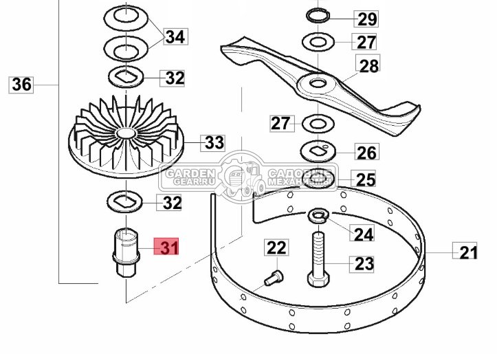 Адаптер ножа SABO SAU12781 для 54-PRO VARIO