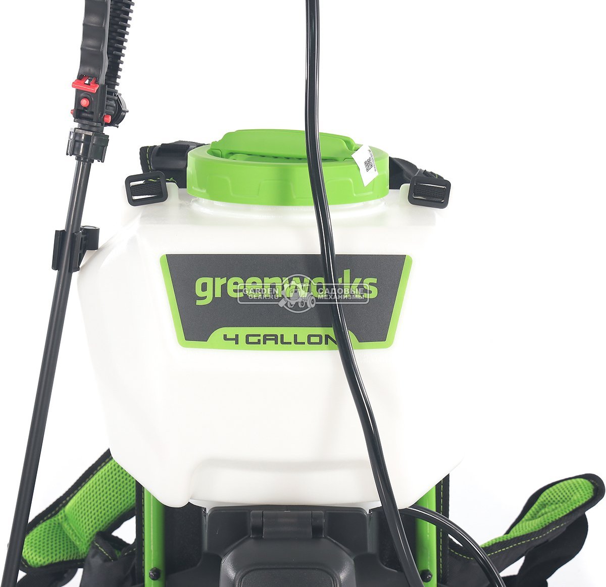 Опрыскиватель аккумуляторный GreenWorks G40BPS с АКБ 2 А/ч и ЗУ (PRC, 40В, ранцевый, 15 л, 1.9 л/мин, 4.7 кг)