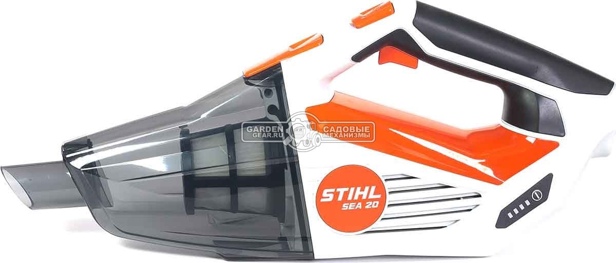 Пылесос аккумуляторный Stihl SEA 20 SET c AS2 и AL1 (PRC, 10,8В, 2,5 Ач, 1020 л/мин, 80 мбар, контейнер 0,75 л, сумка, 1,1 кг.)