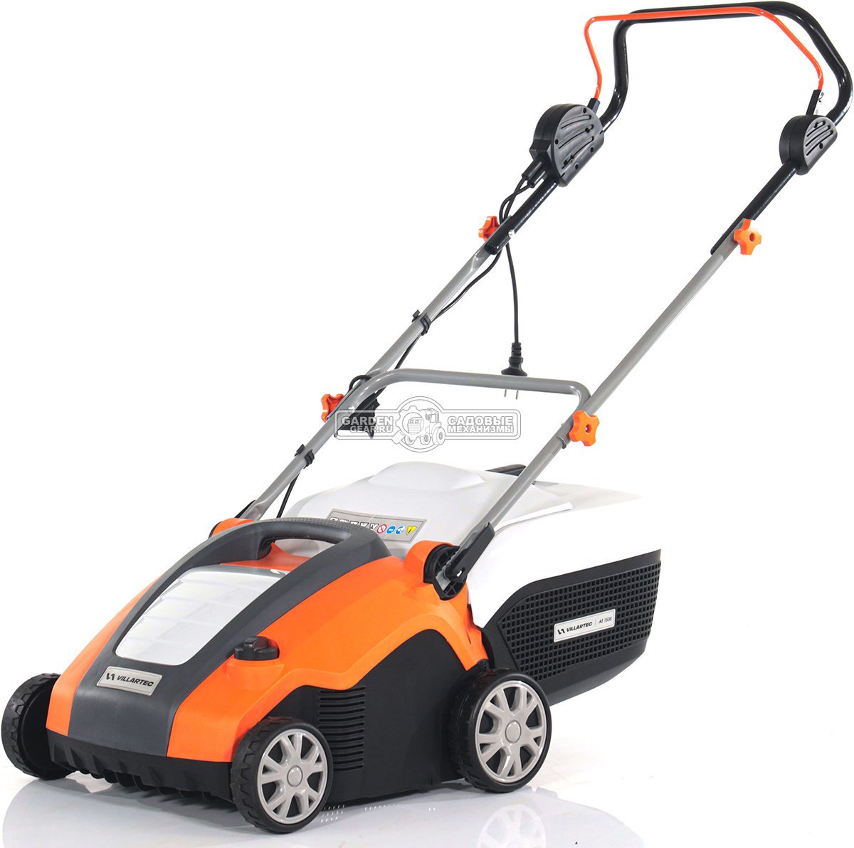 Вертикуттер - аэратор электрический Villartec AE 1538 (PRC, 1500 Вт, 38 см, ножи + пружины, пластик, 50 л, 14 кг)