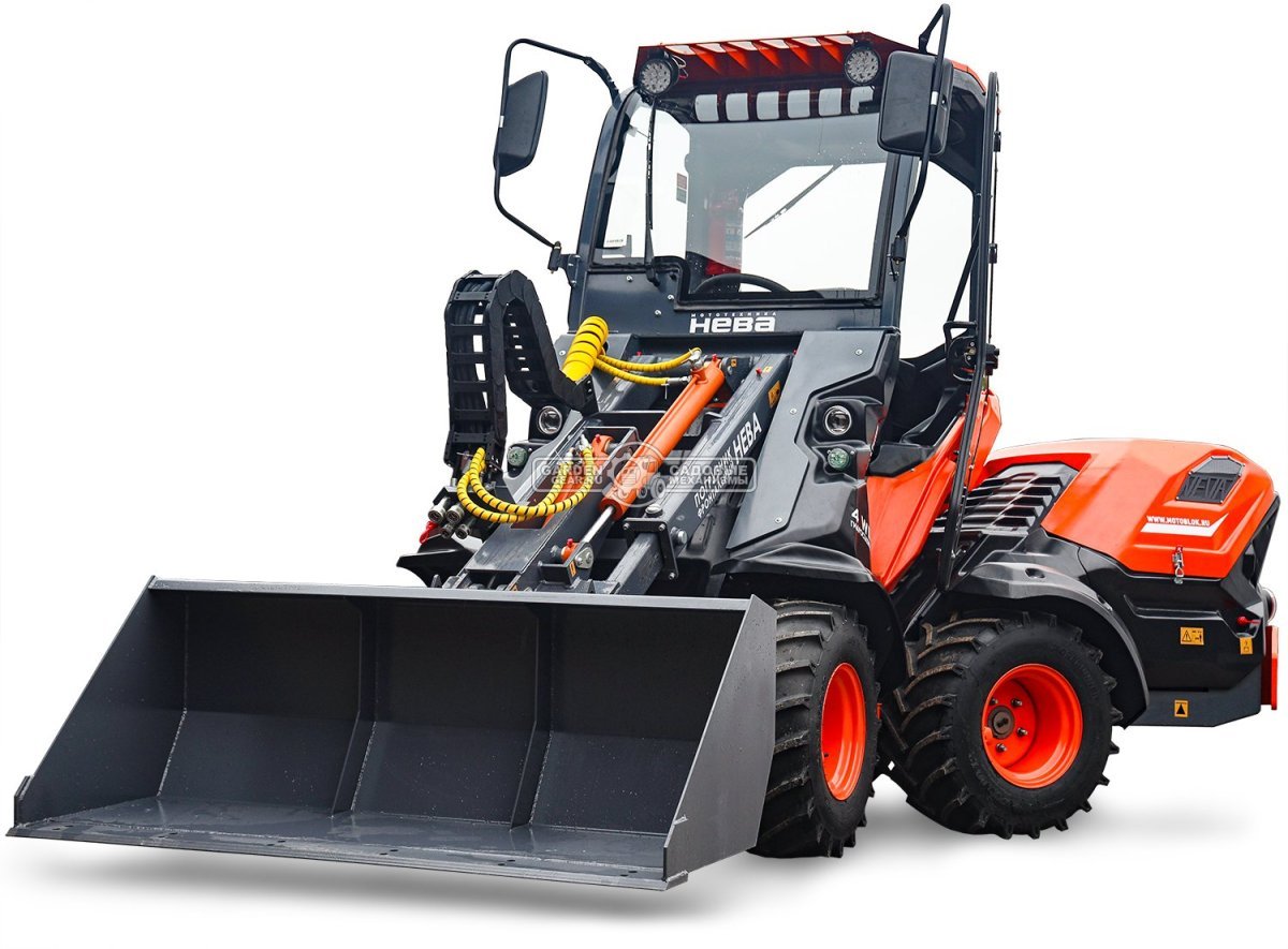 Фронтальный погрузчик Нева с кабиной (RUS, ММЗ-3LDT, 42 л.с., 60 л/мин, грузоподъемность 1200 кг, 2100 кг)