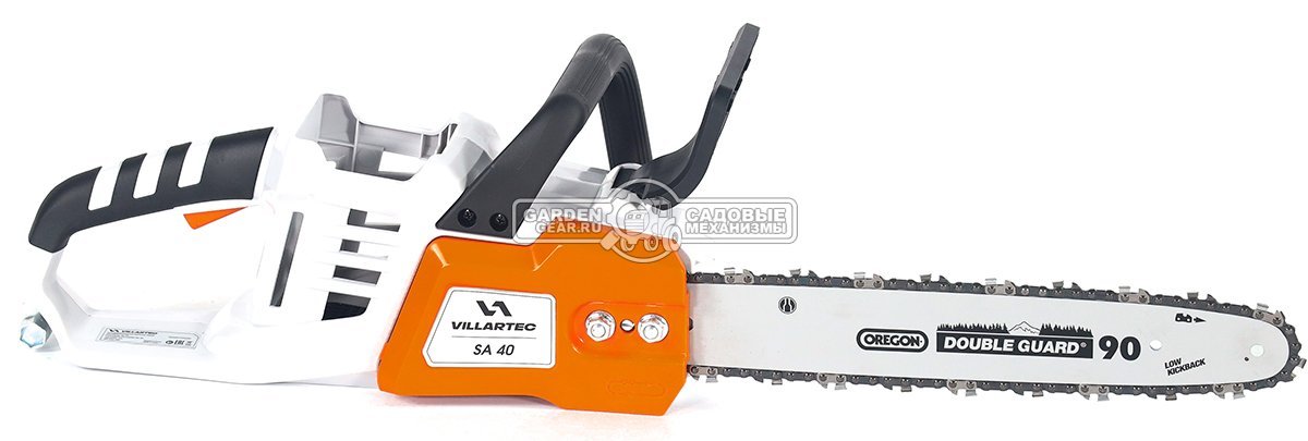 Пила аккумуляторная цепная Villartec SA40 с АКБ 5 А/ч и ЗУ (PRC, Li-Ion, 40В, шина 16" / 40 см, 3/8", 1.1 мм, 52E, 2.3 кг.)