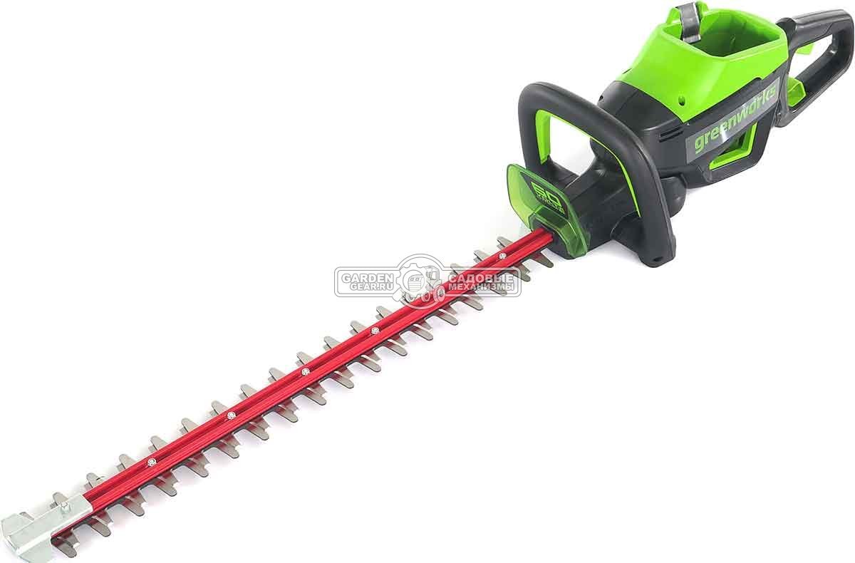 Кусторез аккумуляторный GreenWorks GD60HT66 без АКБ и ЗУ (PRC, BL 60В, 66 см, ветки до 28 мм, 3.2 кг)