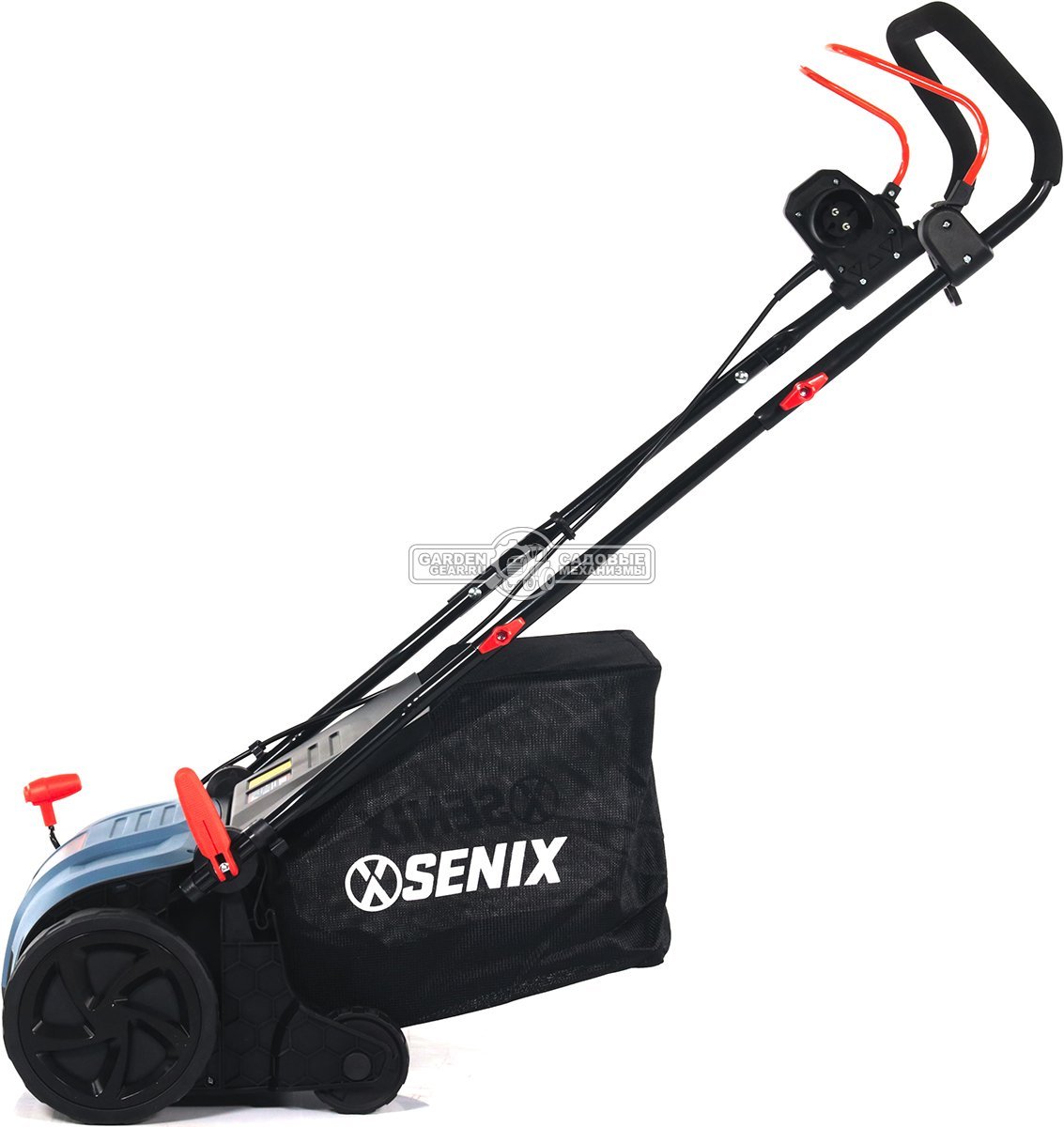 Вертикуттер - аэратор электрический Senix SCE16-L-EU (PRC, 1600 Вт, 38 см, ножи + пружины, пластик, 50 л, 8.1 кг)