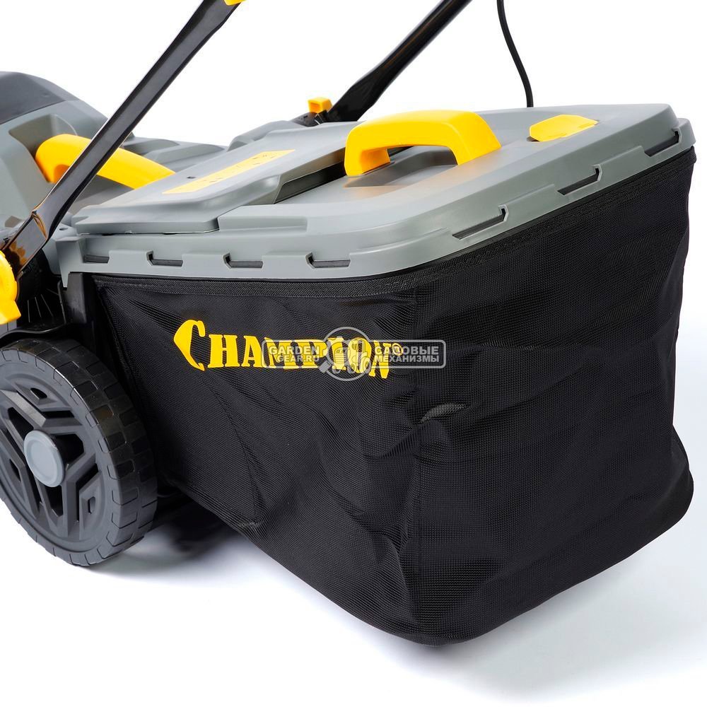 Газонокосилка электрическая Champion EM3816 (PRC, 1600 Вт, 38 см, пластик, 42 л., 11.3 кг.)