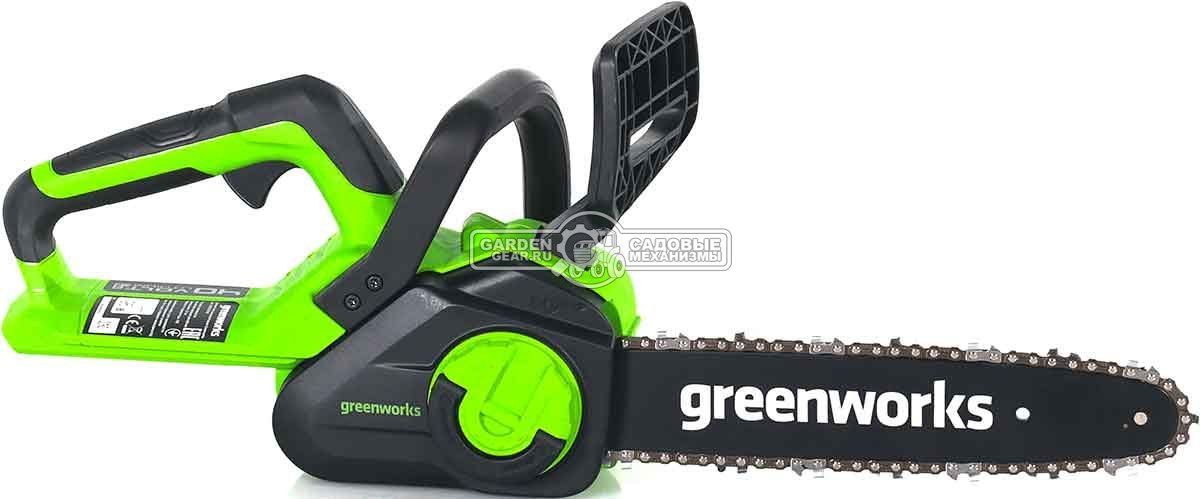Пила аккумуляторная цепная GreenWorks G40CS30II 12" c АКБ 4 А/ч и ЗУ (PRC, 40В, 3/8"-1.1-52E, 2.74 кг)