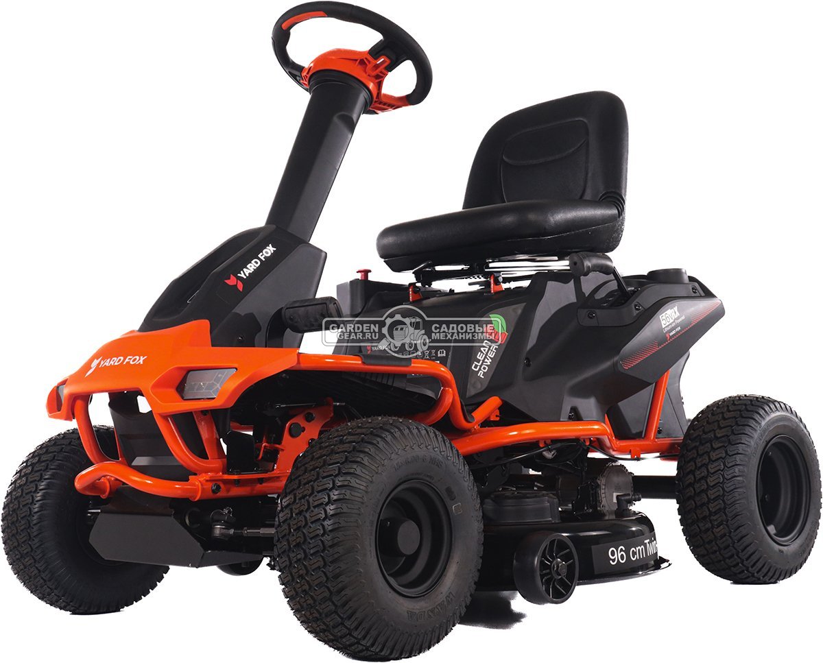 Садовый минирайдер Yard Fox T 96 SB аккумуляторный (PRC, 56В, 50 Ач LFP/Li-ion, 96 см, LED фара, мульчирование, 210 кг)