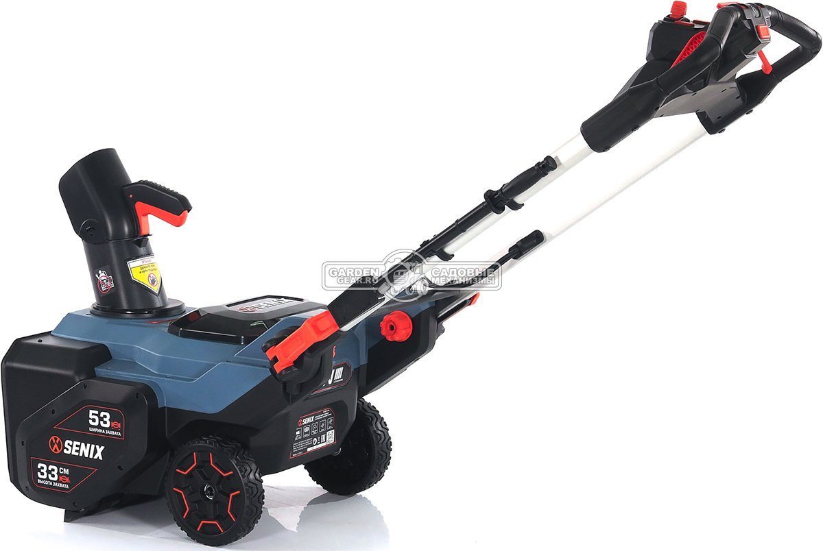 Снегоуборщик аккумуляторный Senix STX6-H-EU с АКБ 6 А/ч и ЗУ (PRC, Li-ion BL 60В, 3500 Вт, ширина 53 см, LED фара, подогрев рукоятки, 15 кг)