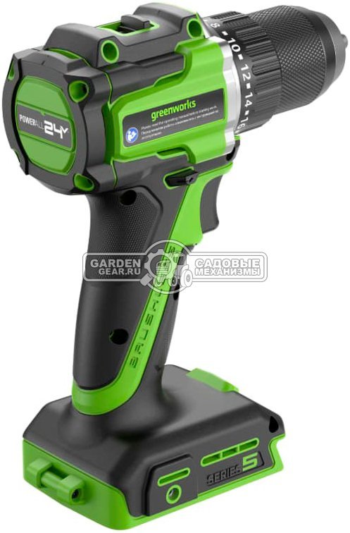 Дрель - шуруповерт аккумуляторная GreenWorks DD560 без АКБ и ЗУ (PRC, BL 24В, 30/60 Нм, 1.0 кг)