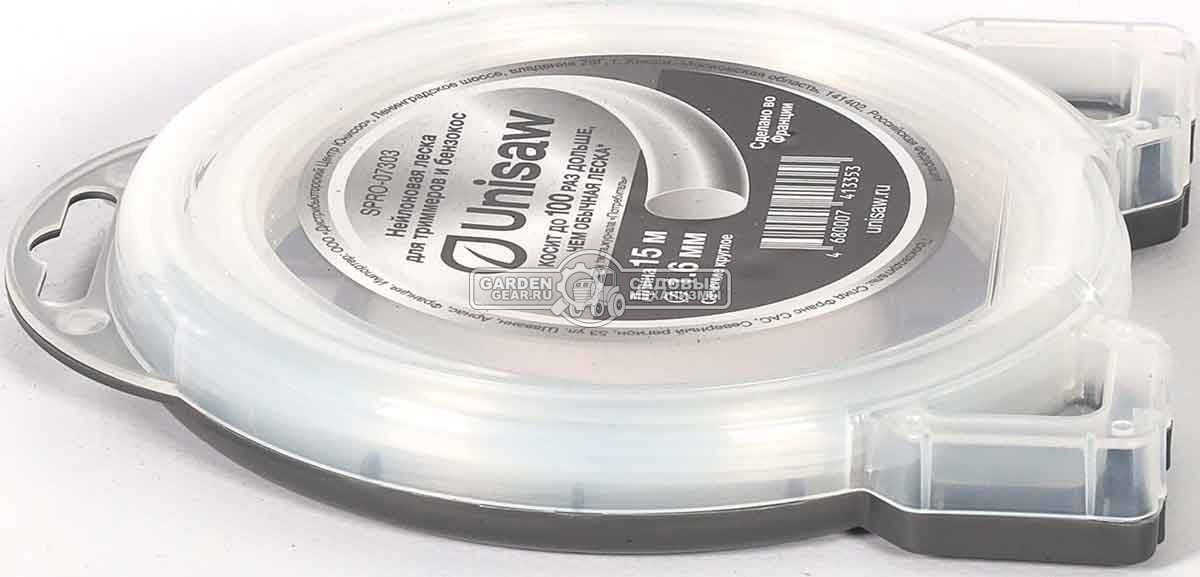 Леска Unisaw 1,6 мм, 15 м, круглая