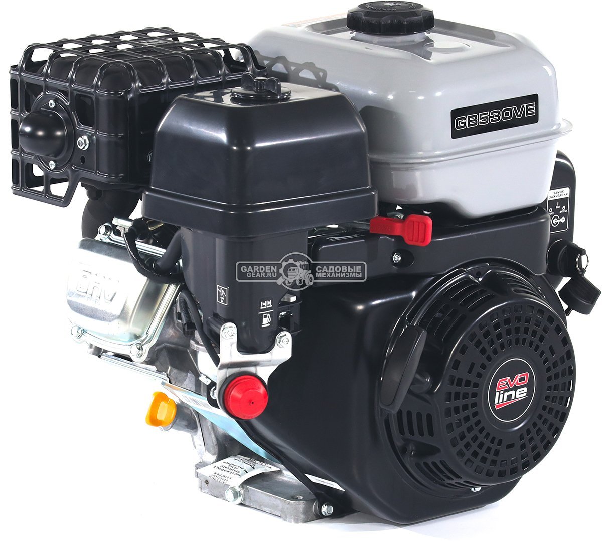 Бензиновый двигатель EVOline GB 530 VE (22 л.с., 525 куб.см., D=25 мм, L=63 мм, катушка освещения 12В/20А, выпрямитель, электростартер, 4500, 34,5 кг)