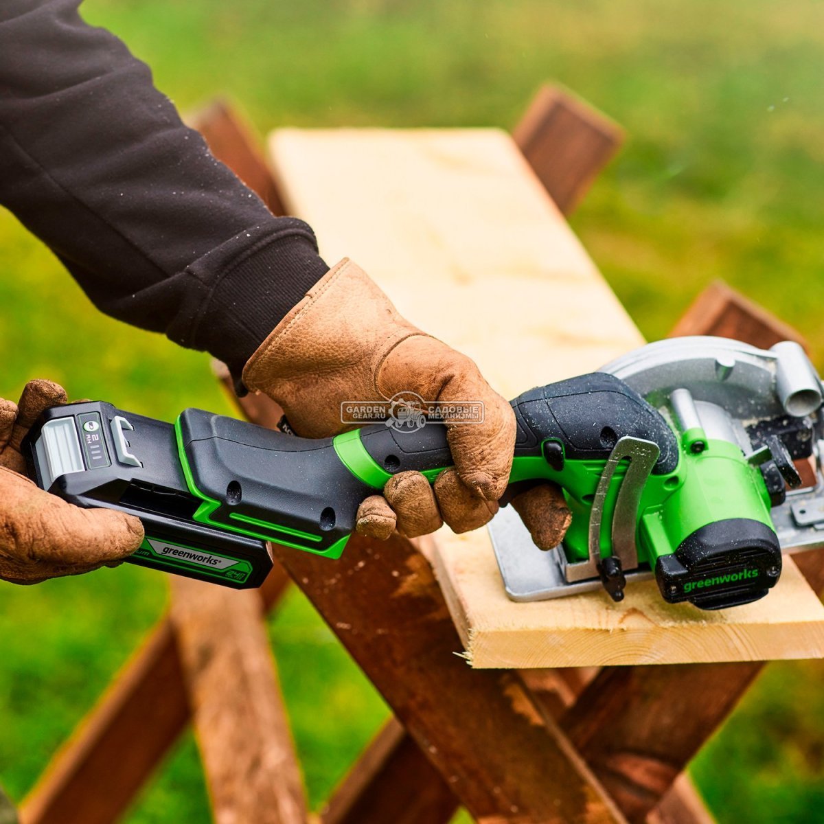 Минипила циркулярная аккумуляторная GreenWorks G24MCS без АКБ и ЗУ (PRC, BL 24В, 115 мм, 2 кг)