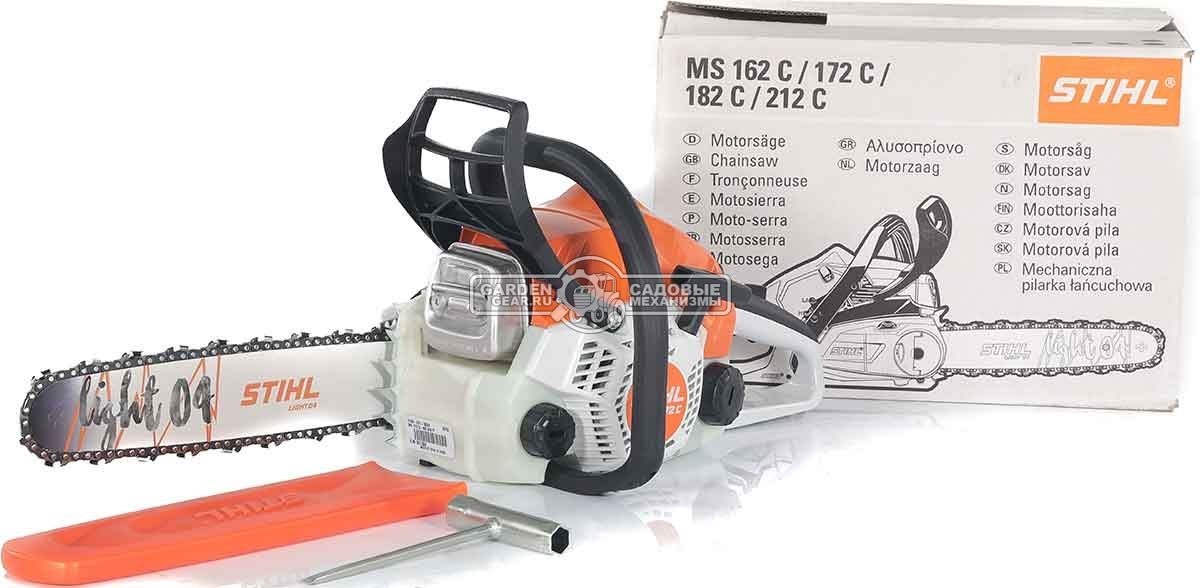 Бензопила Stihl MS 172 C-BE 14" 2-Mix (PRC, 30,1 куб.см., 1,3 кВт/1,8 л.с, Ergostart, 3/8", 1,3 мм, 50E, 4,8 кг)
