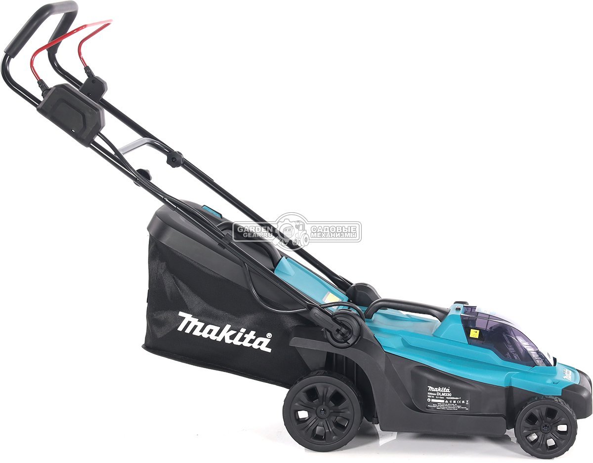 Газонокосилка аккумуляторная Makita DLM330RT с АКБ 5.0 А/ч и ЗУ (PRC, LXT 18В, 33 см, пластик, 30 л, 12.5 кг)