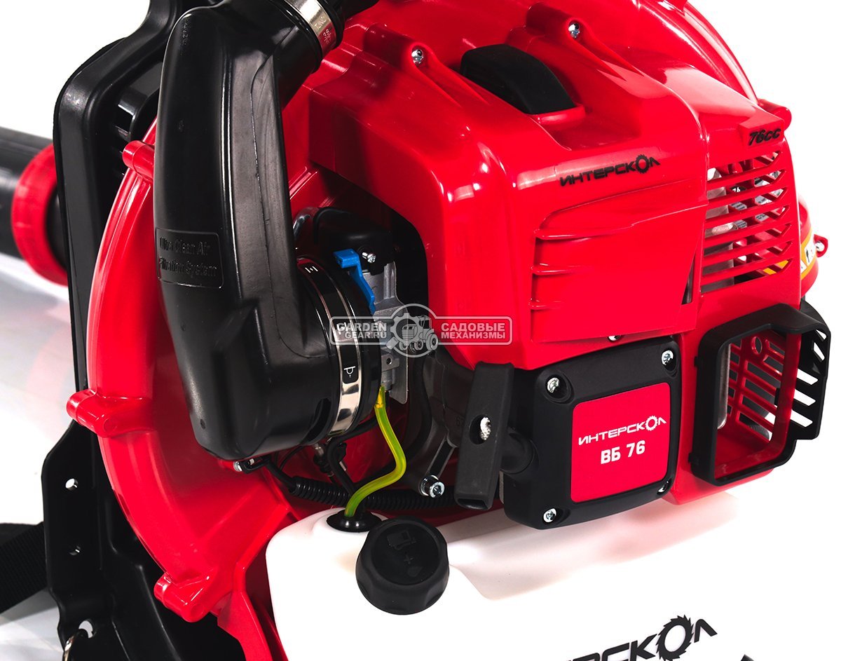 Воздуходувка бензиновая ранцевая Интерскол ВБ 76 (PRC, 75.6 куб.см.,82 м/с, 1760 м3/ч, 12.4 кг)