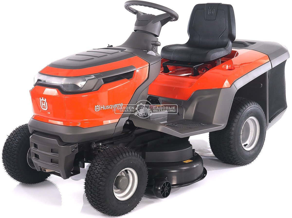 Садовый трактор Husqvarna TC 112 (PRC, Husqvarna 413AE, 413 куб.см., гидростатика, травосборник 220 л., ширина кошения 95 см, 198 кг.)