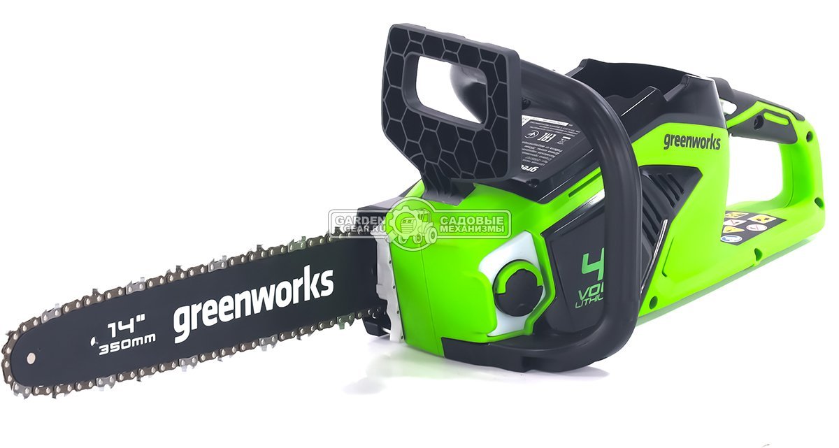 Пила аккумуляторная цепная GreenWorks GD40CS15 без АКБ и ЗУ (PRC, Li-ion 40В, беcщеточная, 14"/35 см, 5.0 кг)