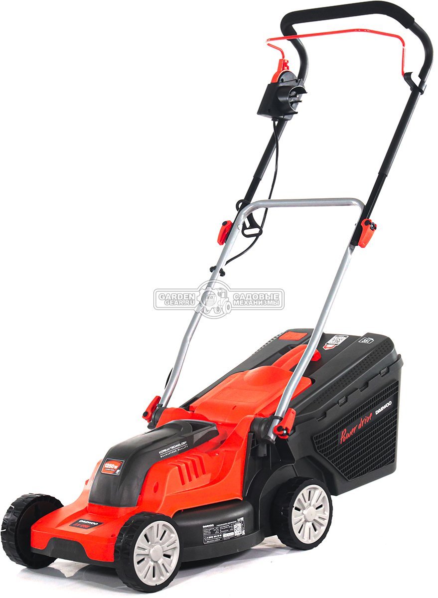 Газонокосилка электрическая Daewoo DLM 1250E (PRC, 1250 Вт., 32 см., пластик, 35 л., 7,1 кг.)