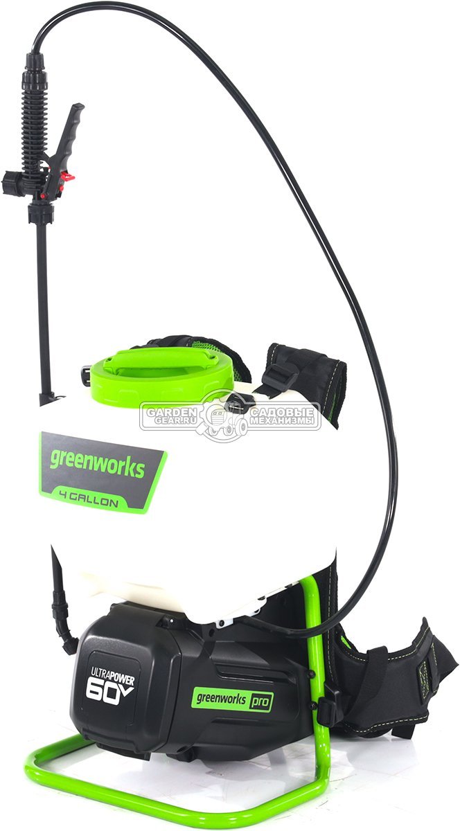 Опрыскиватель аккумуляторный GreenWorks GW-BPS60 без АКБ и ЗУ (PRC, 60В, ранцевый, 15 л, 1.9 л/мин, 5.0 кг)