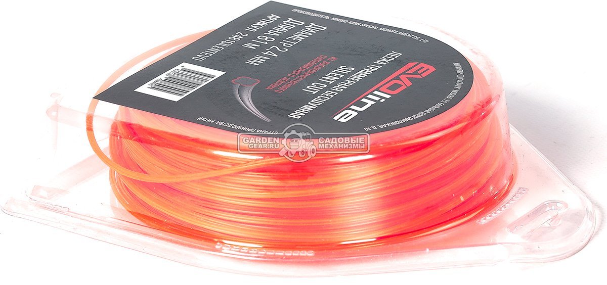 Леска EVOline 2,4 мм, 81 м, витой квадрат, бесшумная