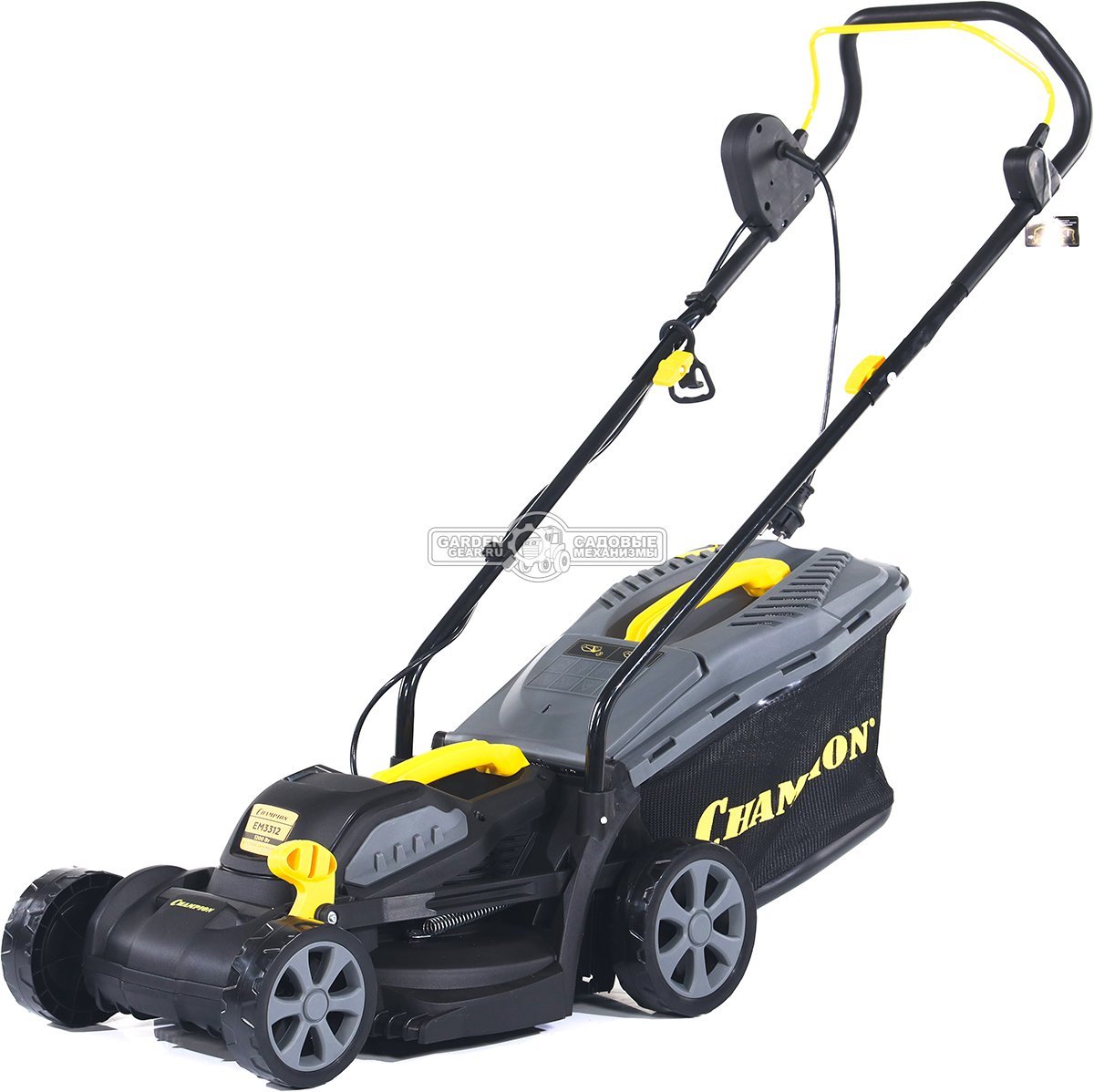 Газонокосилка электрическая Champion EM3312 (PRC, 1200 Вт, 33 см, пластик, 30 л, 9.3 кг)