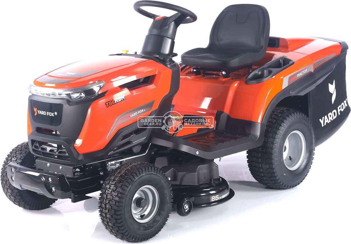 Садовый трактор Yard Fox Optima T 86 RBH (PRC, Loncin 432 куб.см., гидростатика, травосборник 260 л, ширина кошения 86 см, 190 кг)