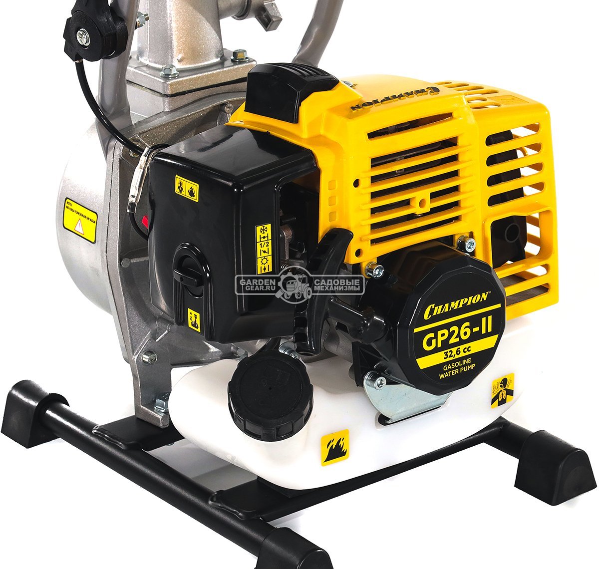 Мотопомпа бензиновая Champion GP26-II для чистой воды (PRC, Champion, 32,6 куб.см., 130 л/мин., 1", 30 м., 6,84 кг.)