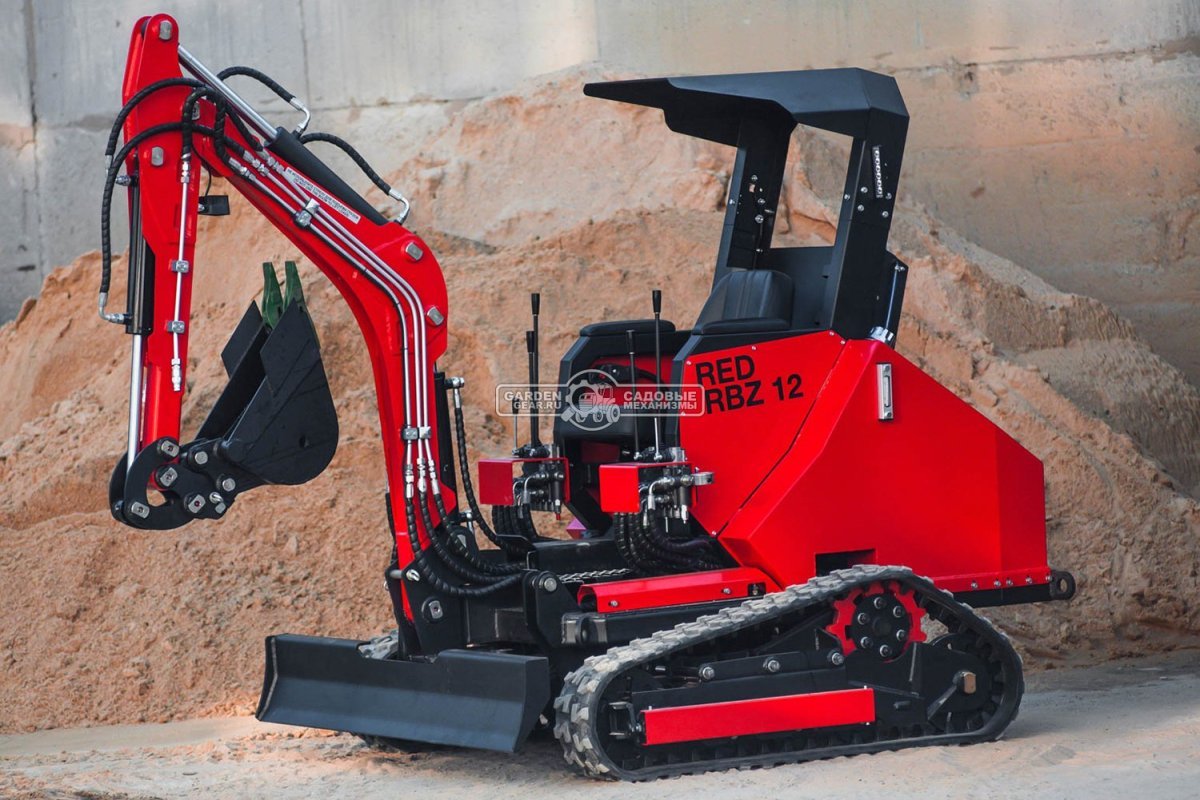 Гусеничный экскаватор RED Rhino RBZ-12 максимальная комплектация, Zongshen GB750EFI 30 л.с., глубина копания 2,1 м., ковш 250 мм., 1300 кг.