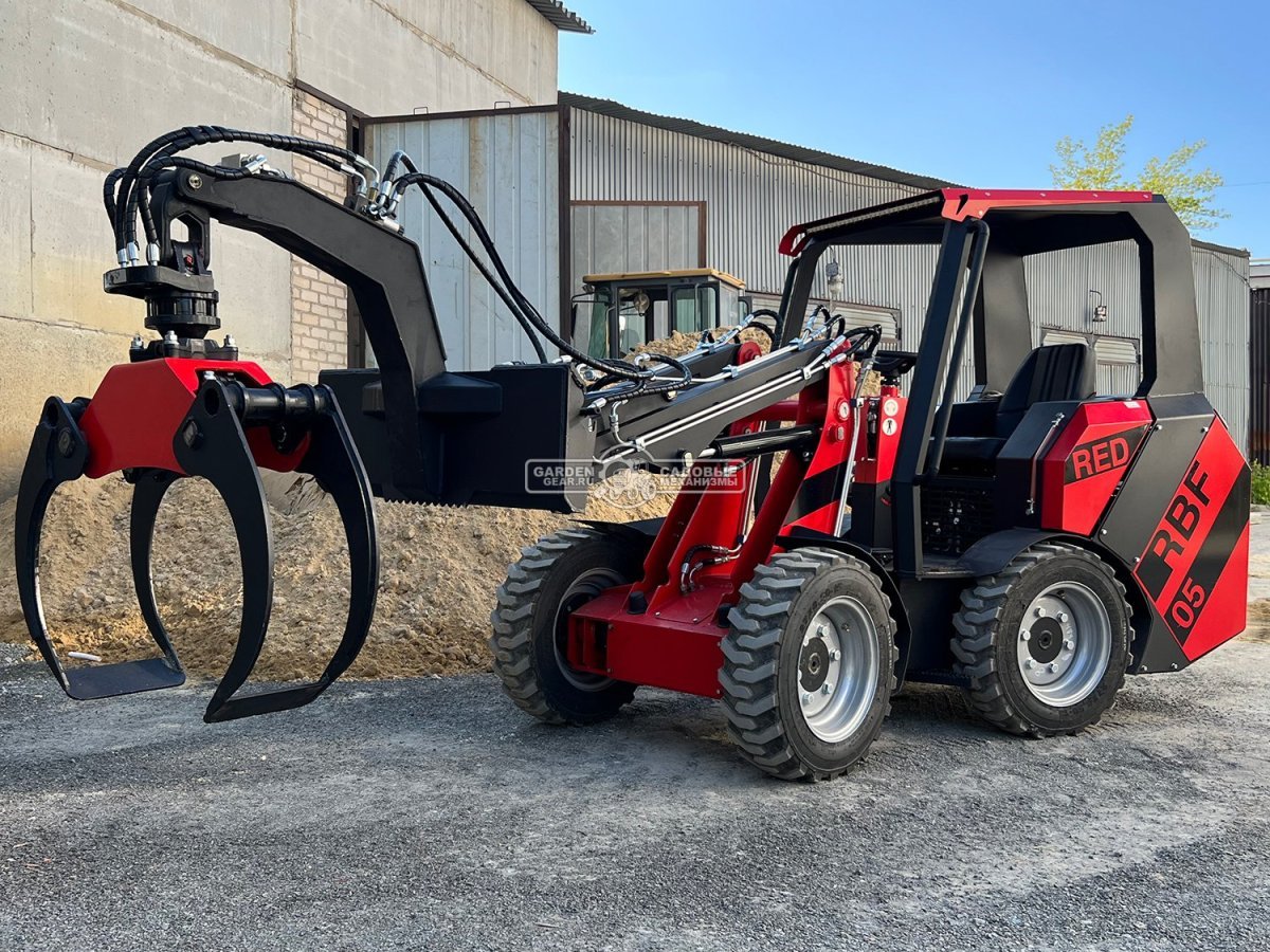 Мини-погрузчик шарнирно сочленённый RED RBF-05 с открытой кабиной Lifan 37 л.с., грузоподъемность до 1000 кг., ковш 300 л., 1600 кг.