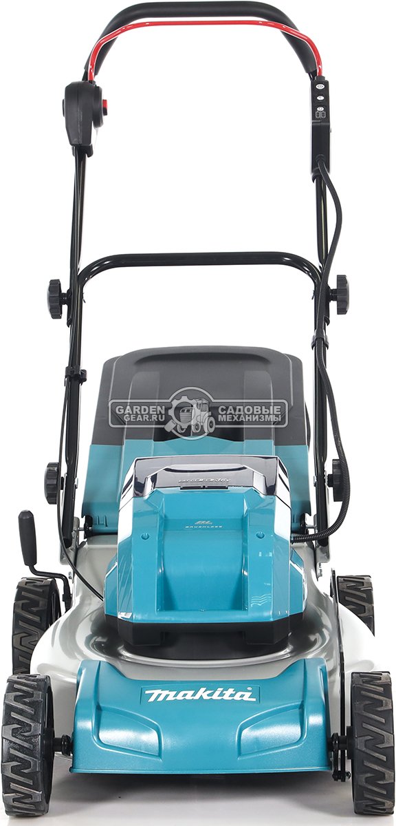 Газонокосилка аккумуляторная Makita DLM460PT2 с 2 АКБ 5 А/ч и ЗУ (PRC, LXT BL 2х18В, 46 см, сталь, 60 л., 27.6 кг)