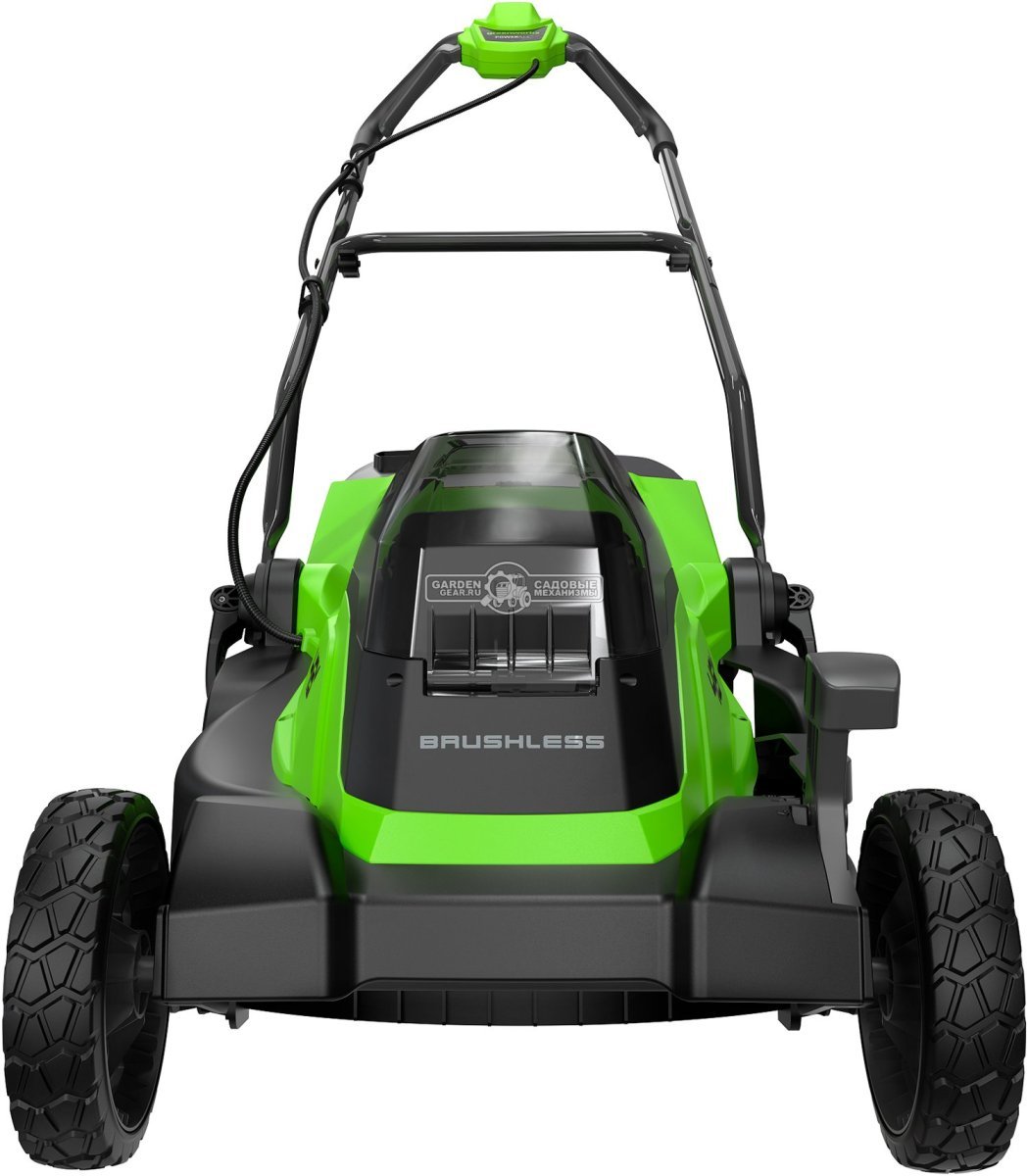 Газонокосилка аккумуляторная GreenWorks GD24X2LM361 без АКБ и ЗУ (PRC, BL 2x24В, 36 см, пластик, мульчирование, 40 л, 12.9 кг)