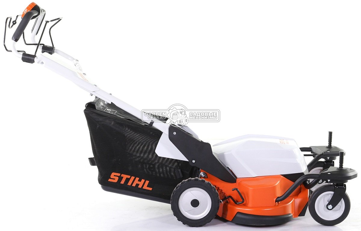 Газонокосилка аккумуляторная Stihl RMA 765.0 V самоходная с 2 x AP300S, ADA 700 и AL500 (AUT, 36В Pro, 63 см., вариатор, 80 л., алюминий, 44 кг.)