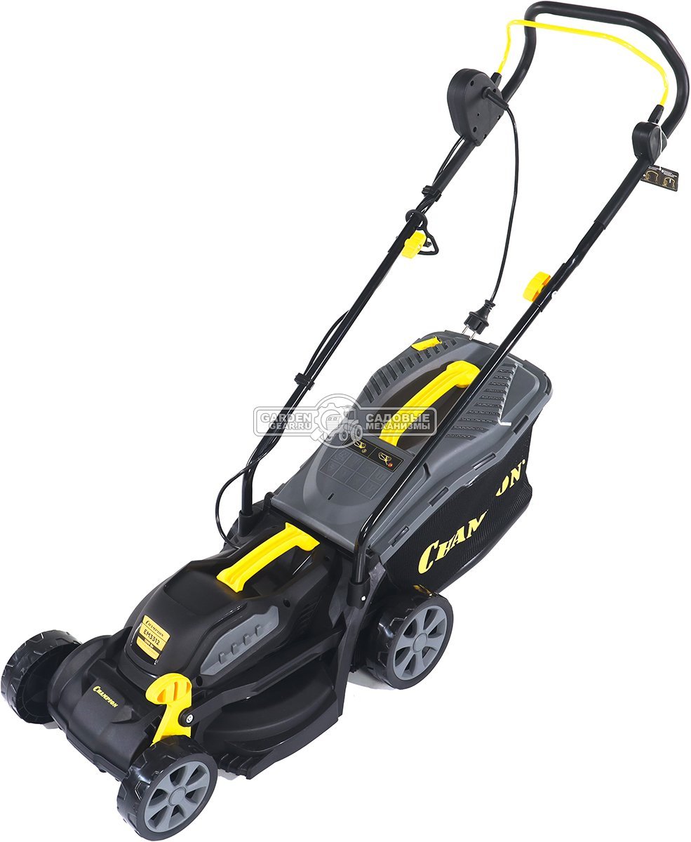 Газонокосилка электрическая Champion EM3312 (PRC, 1200 Вт, 33 см, пластик, 30 л, 9.3 кг)