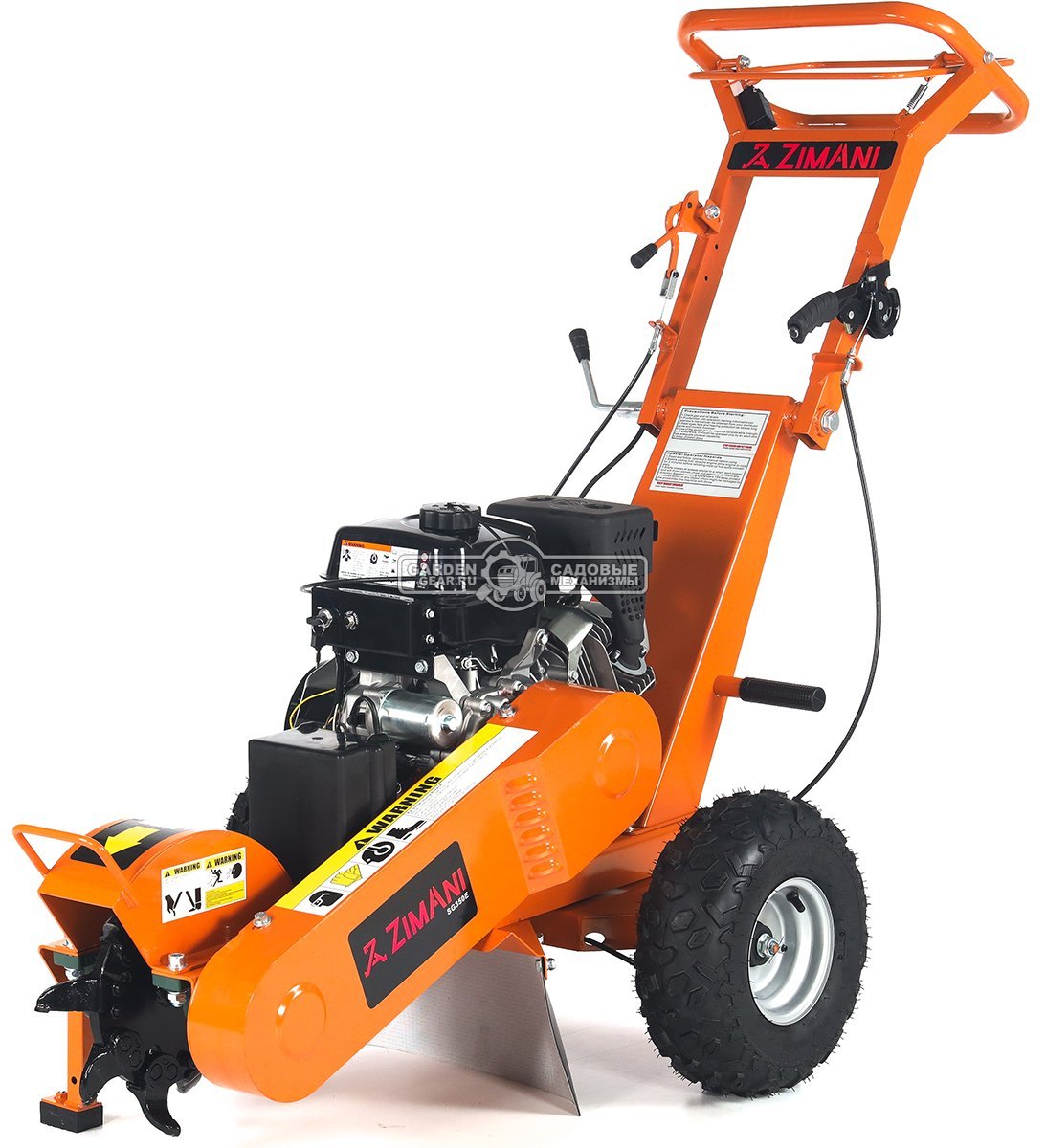Измельчитель пней ZimAni SG350E PRO с эл/стартером (PRC, Loncin, 420 см3, Greenteeth blade, диаметр фрезы 300 мм, 104 кг)