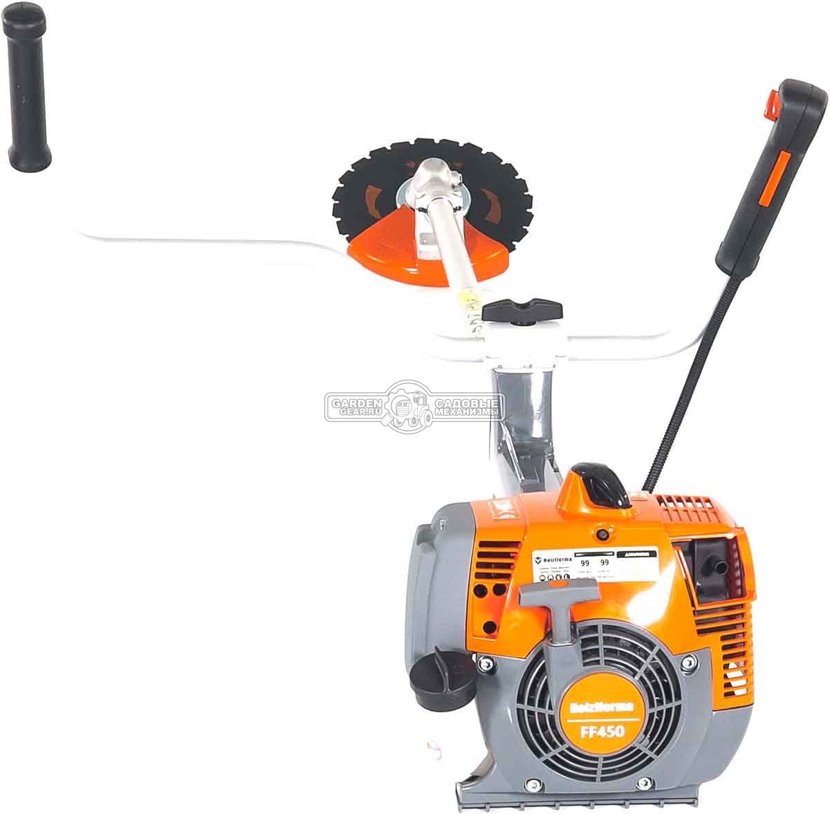 Бензиновый кусторез Holzfforma FF450 (PRC, 44.3 см3, 2.1 кВт/2.9 л.с., диск 24 зуба, нож 3T, леска 3.0 мм AutoCut 46-2, 8.0 кг)