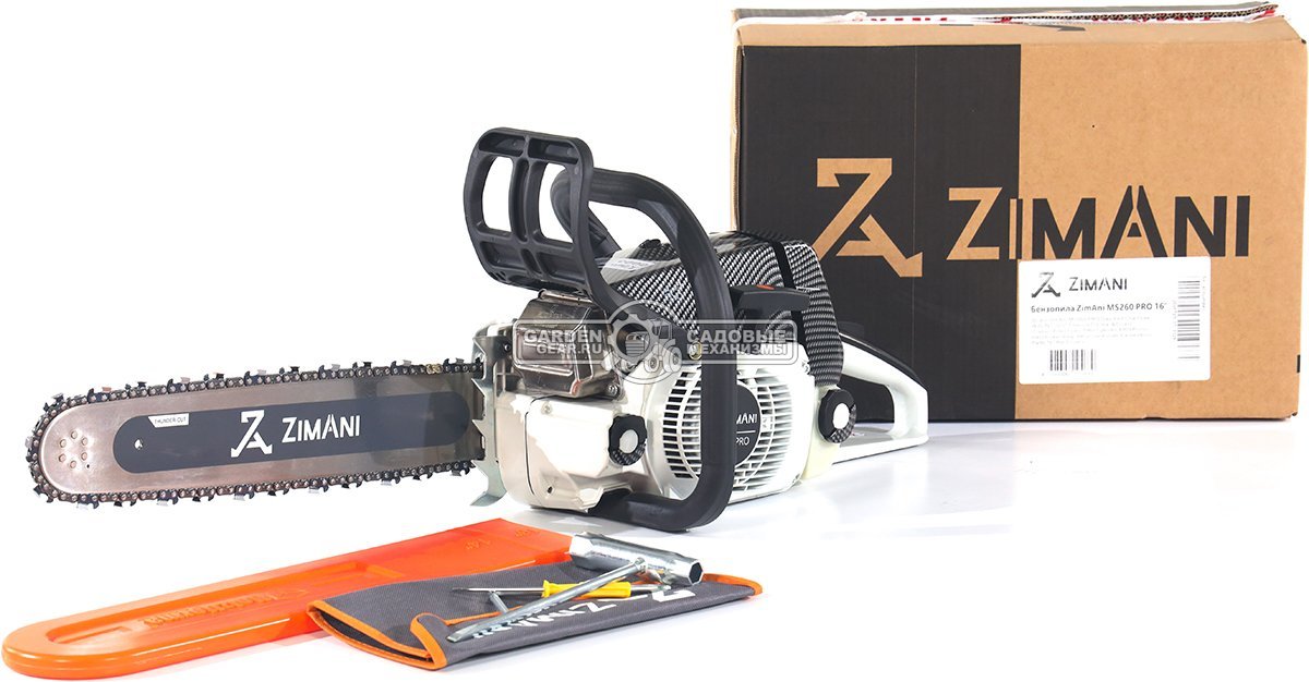 Бензопила ZimAni MS 260 Pro 16" (PRC, 50.2 куб.см., 2,6 кВт/3,5 л.с., 0.325", 1.6 мм, 67E, корпус Carbon Fiber, Elastostart, 4,8 кг.)