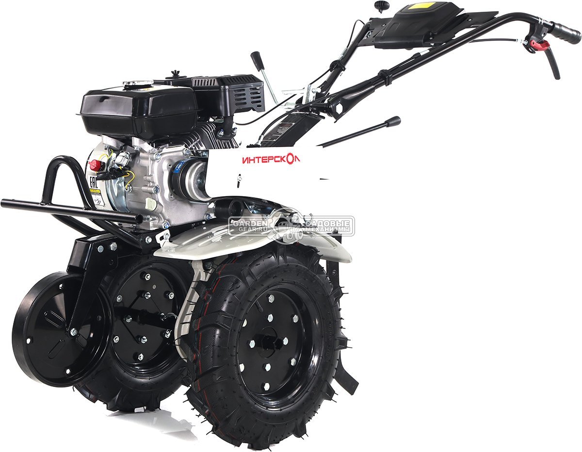 Мотоблок Интерскол МБ-80/7 (RUS, колеса 4х10.00, 223 см3, 80 см, 2 вперед/1 назад, шкив, 98 кг)