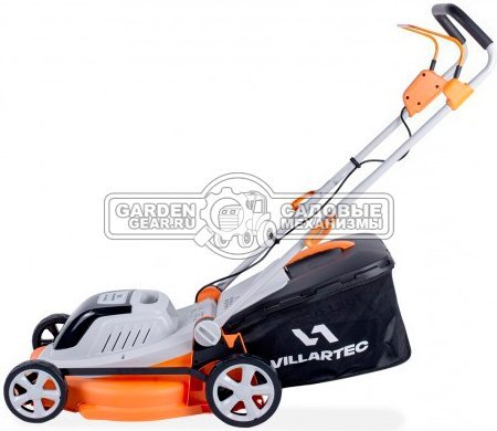 Газонокосилка аккумуляторная Villartec MA4043 с АКБ 5 А/ч и ЗУ (PRC, Li-on 40В, BL, 43 см, пластик, 40 л, 12.7 кг)