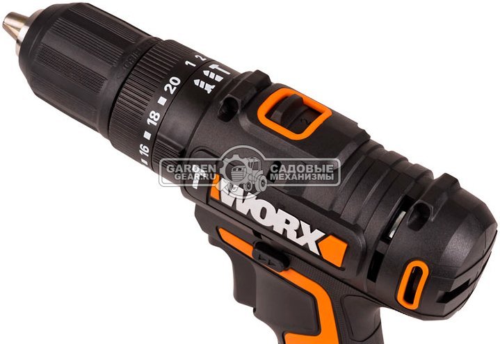 Дрель - шуруповерт ударная аккумуляторная Worx WX370 с 2 АКБ 2 А/ч и ЗУ (PRC, 20В, 50 Нм, кейс, 1.0 кг)