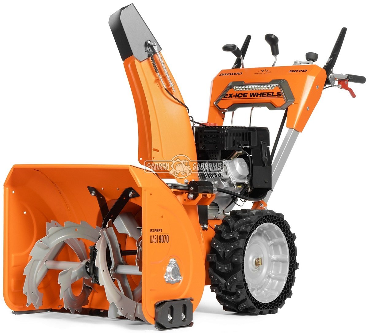 Снегоуборщик Daewoo DAST 9070 (LCT) (PRC, 67 см., Daewoo WXE300, 260 куб.см., запуск от аккумулятора, скорости 5/2, колеса EX-ICE, 114 кг.)