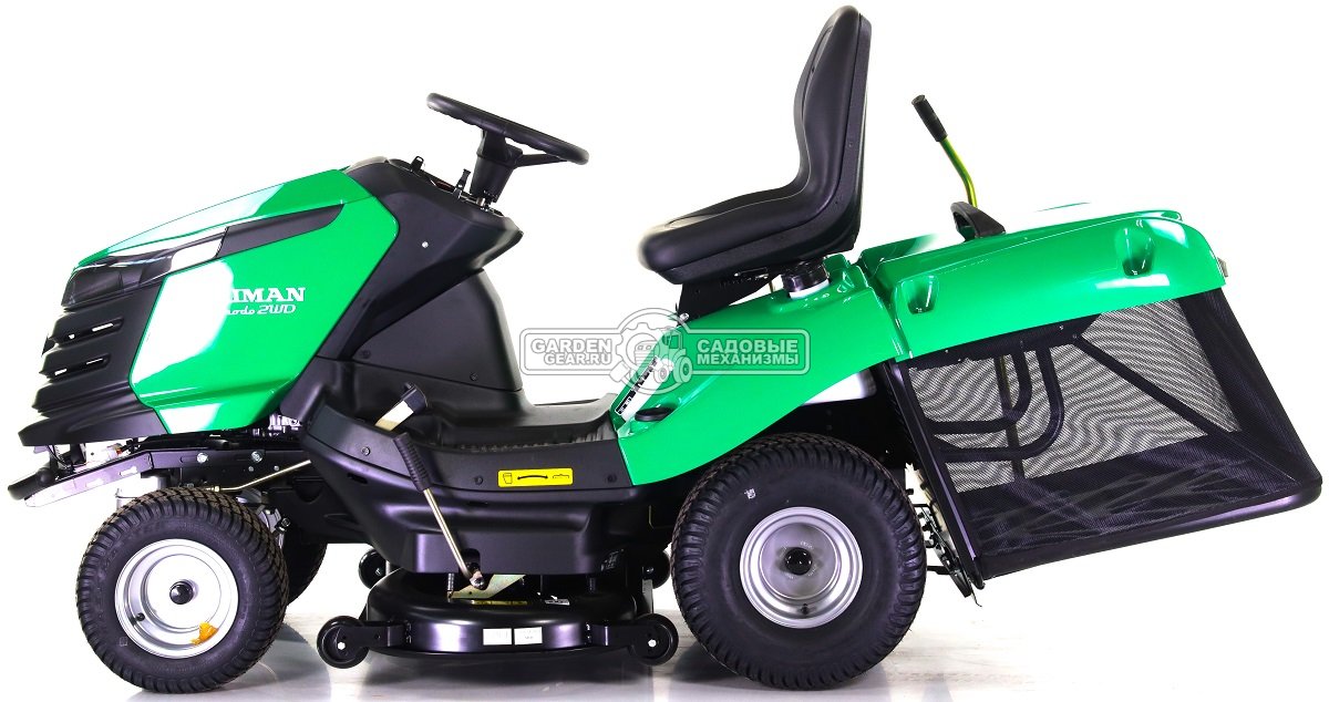 Садовый трактор Caiman Comodo 2WD 107D2K (CZE, Kawasaki FS600V, 603 куб.см, гидростатика, дифференциал, травосборник 380 л., 102 см., 280 кг.)