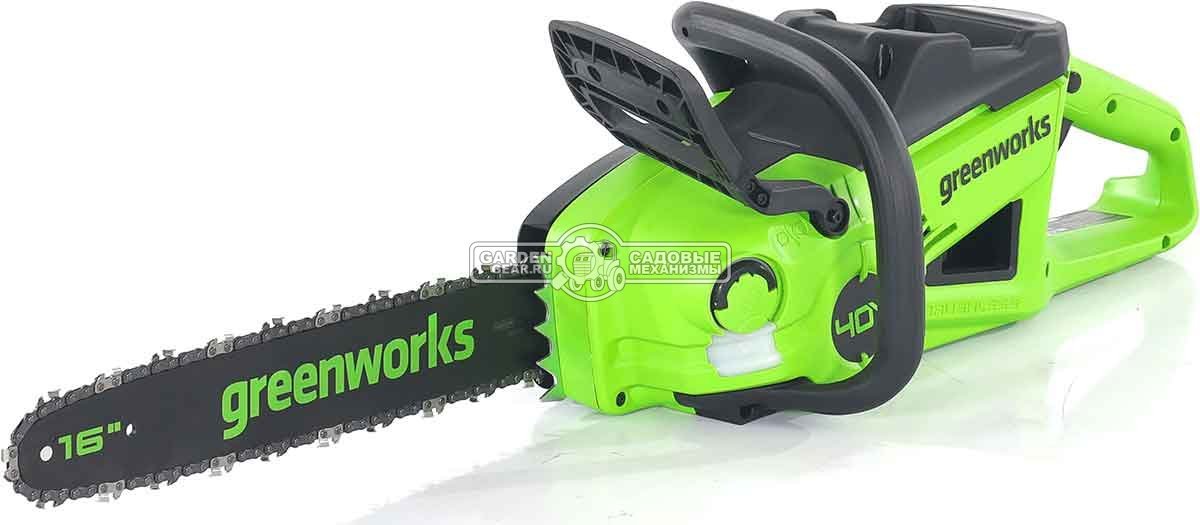 Пила аккумуляторная цепная GreenWorks GD40CS20X 16" без АКБ и ЗУ (PRC, BL 40В, 3/8"-1.1-56E, 4.2 кг)
