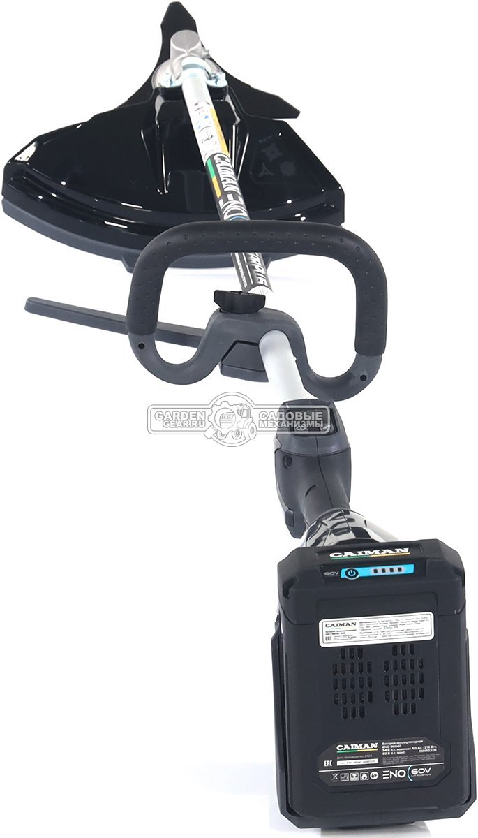 Мотокоса аккумуляторная Caiman ENO BCLi с АКБ B6040 и ЗУ C6025 (RUS, BL 60В, Standart Connect, D-рукоятка, нож 3T + леска 2,4 мм, 4,6 кг.)